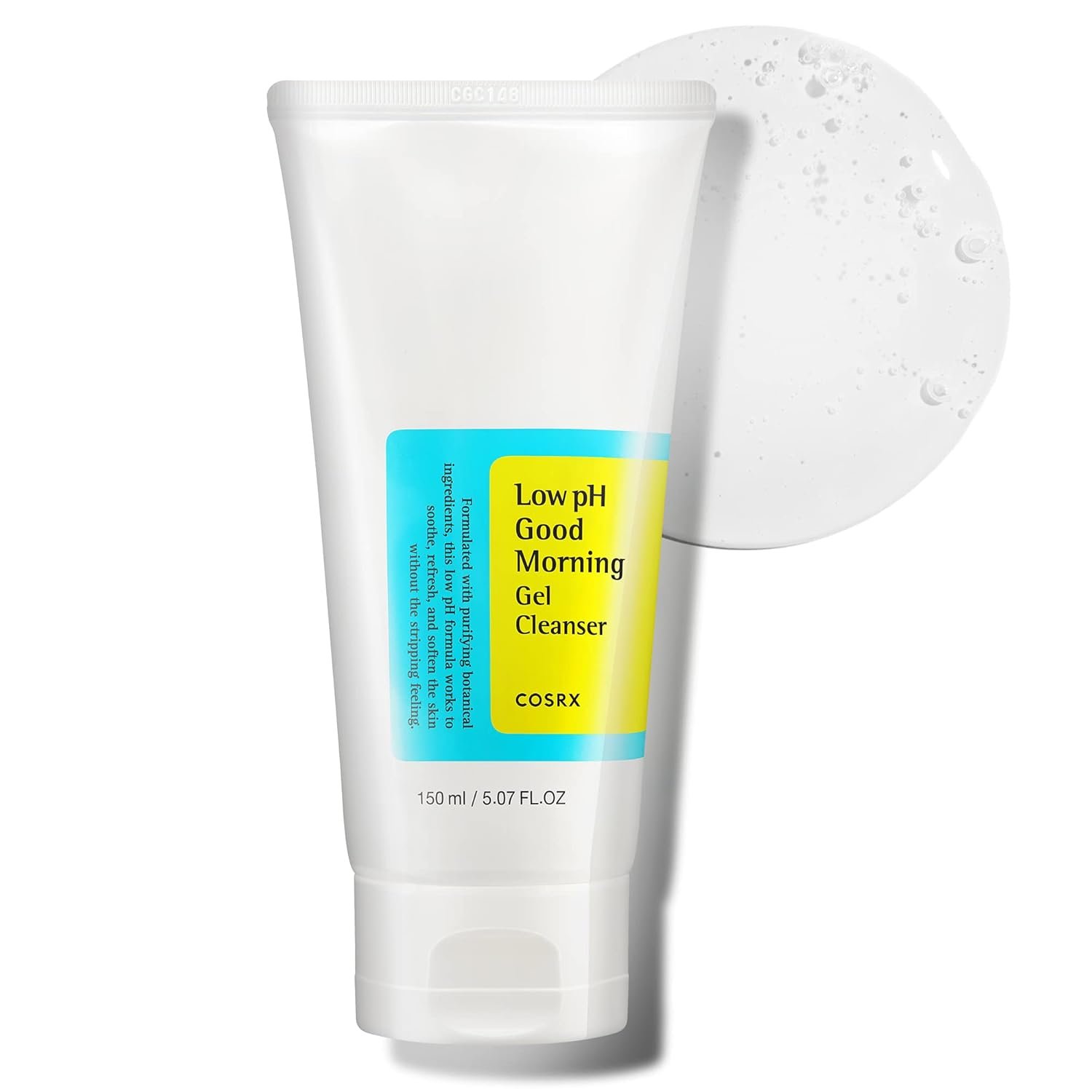 COSRX Low pH Good Morning Gel Face Cleanser, 5.07 fl oz, BHA Face Wash, Daily Mild Face Cleanser for Sensitive Skin, PH Balancing, Korean Skin Care, Korean Face Wash, Stocking Stuffers,Gifts For Women