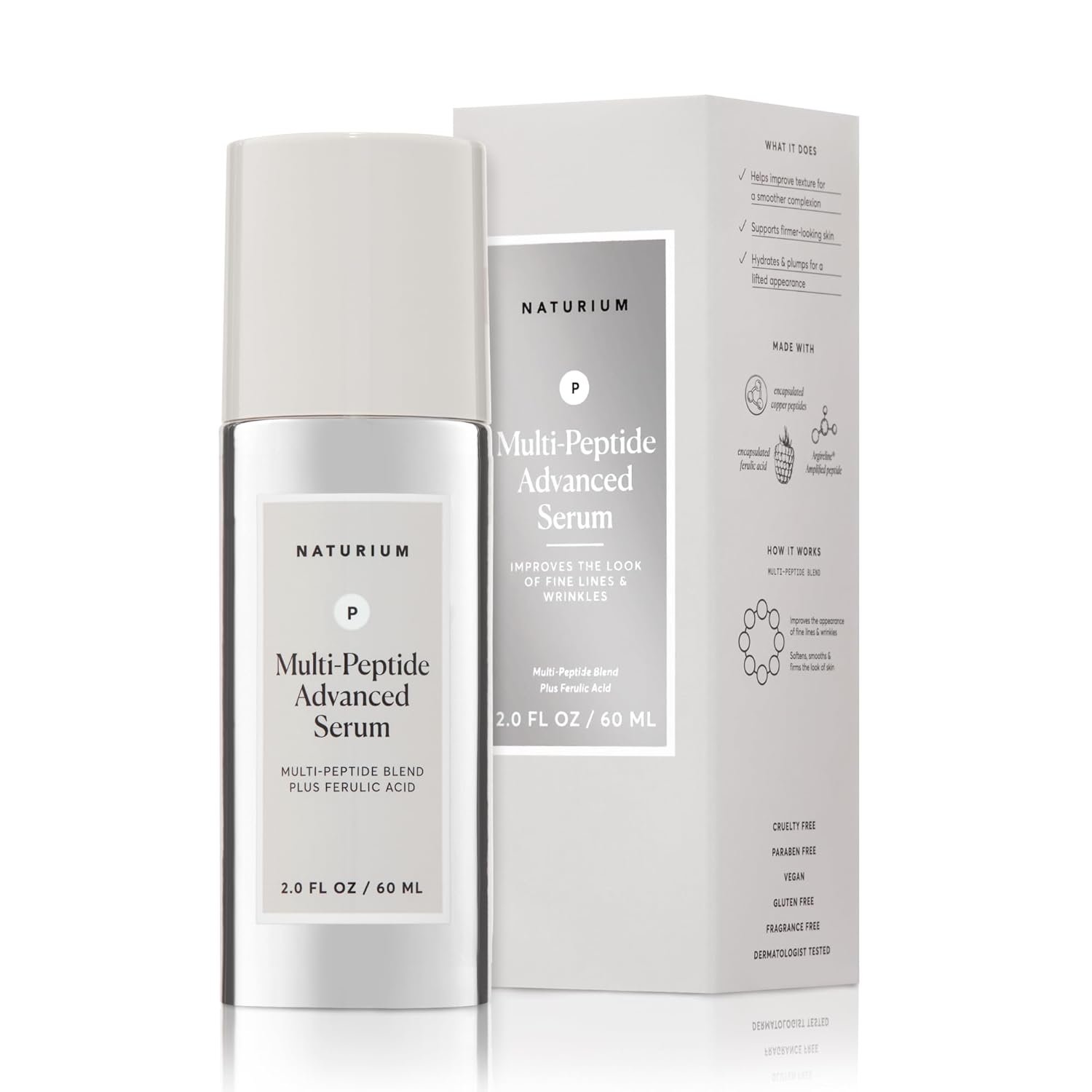 Naturium Multi-Peptide Advanced Serum Jumbo, Firming & Smoothing Face Serum for Fine Lines & Wrinkles with Advanced Multi-Peptide Blend, 2 oz