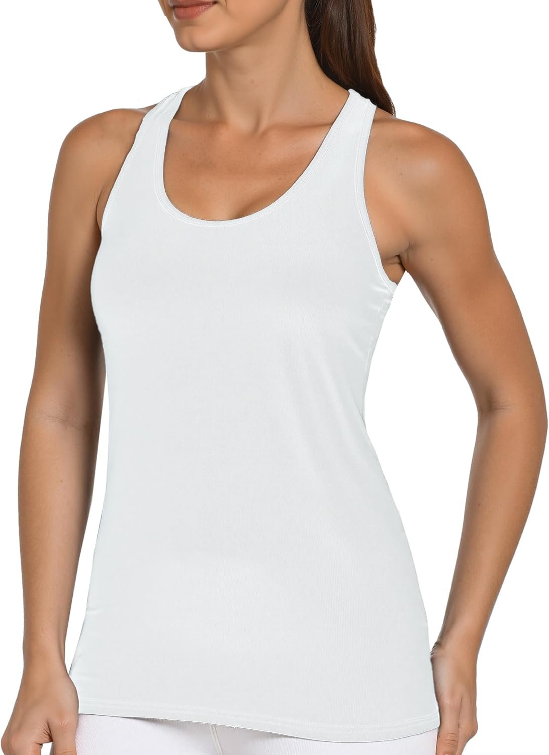 AURUZA Tank Top for Women, Workout Tank Tops Woman, Long Athletic Racerback Tank Tops for Women