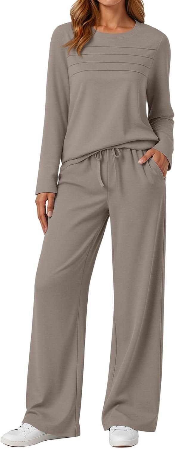 AUTOMET Sweatsuits Women 2 Piece Outfit Fall Airport Lounge Sweat Sets With Wide Leg Pants Track Fashion Suits 2026