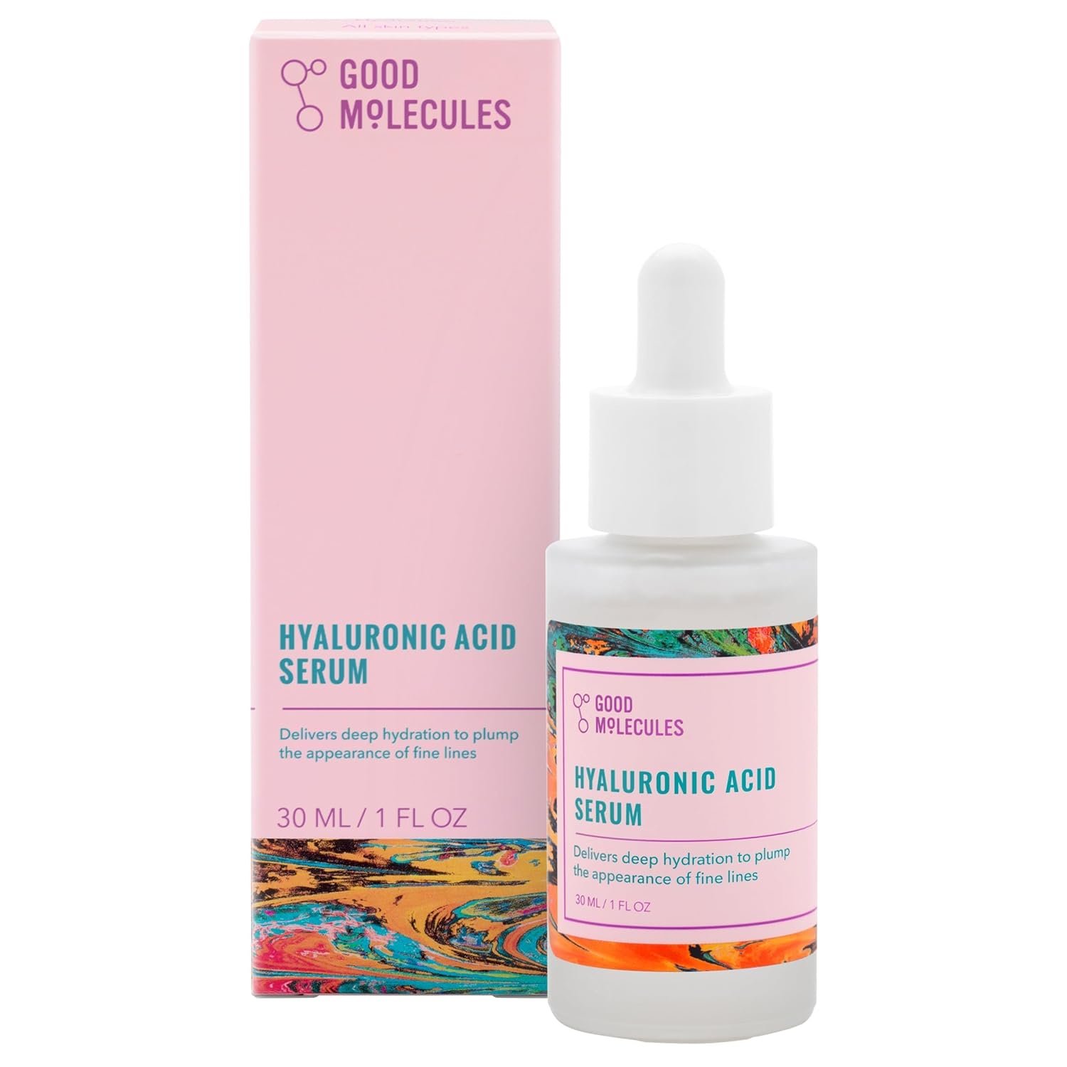 Good Molecules Hyaluronic Acid Serum – 1% Hyaluronic Acid Non-greasy Ultra Hydrating Serum, Facial Moisturizer for Plumper Skin, Skin Care for Face